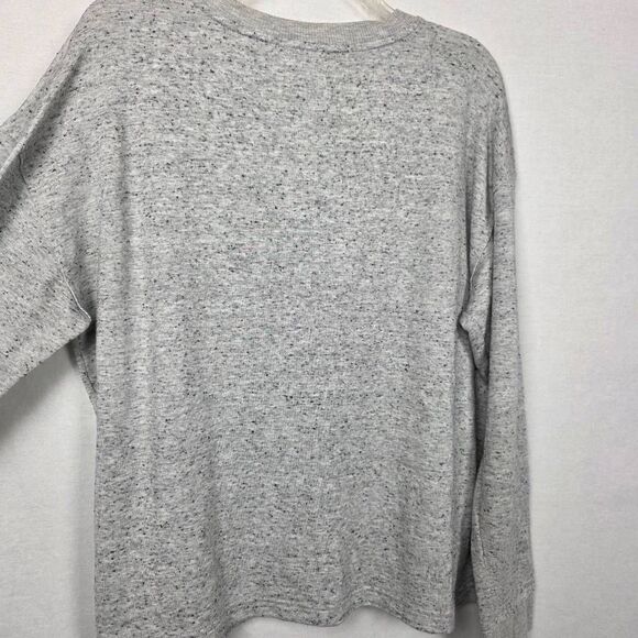 Maurices Gray Speckled Lace Up Pullover Sweater L - Picture 4 of 8